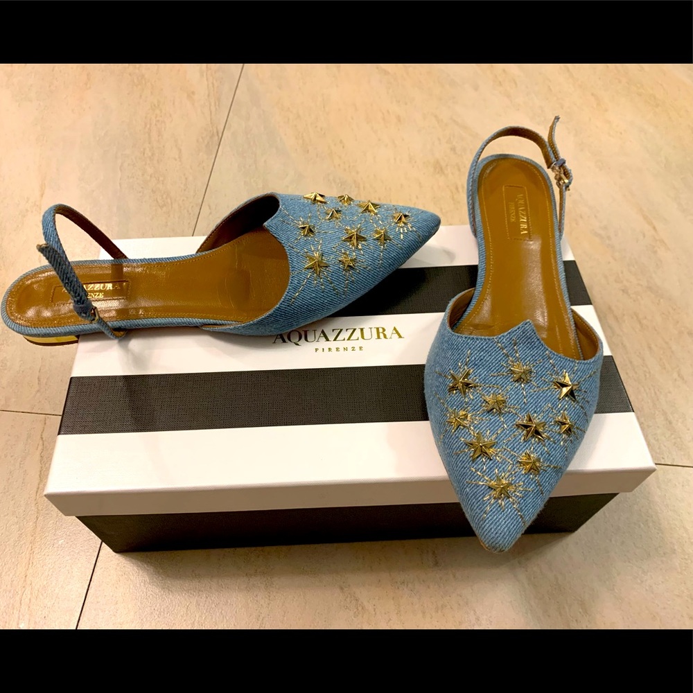 Aquazzura COSMIC STAR BALLET FLATS size 39